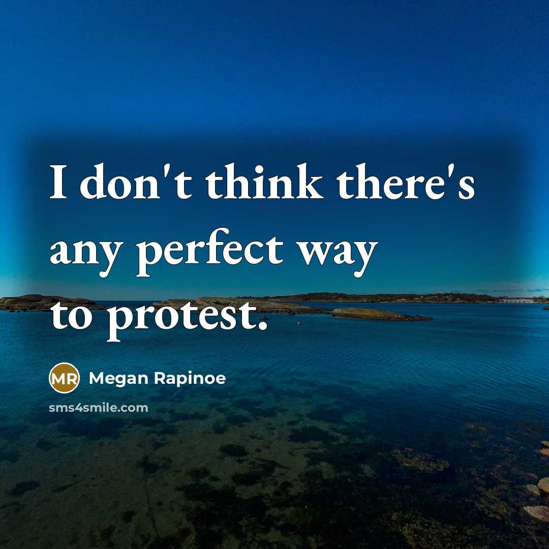 “I don't think there's any perfect way to protest.” quote by Megan Rapinoe