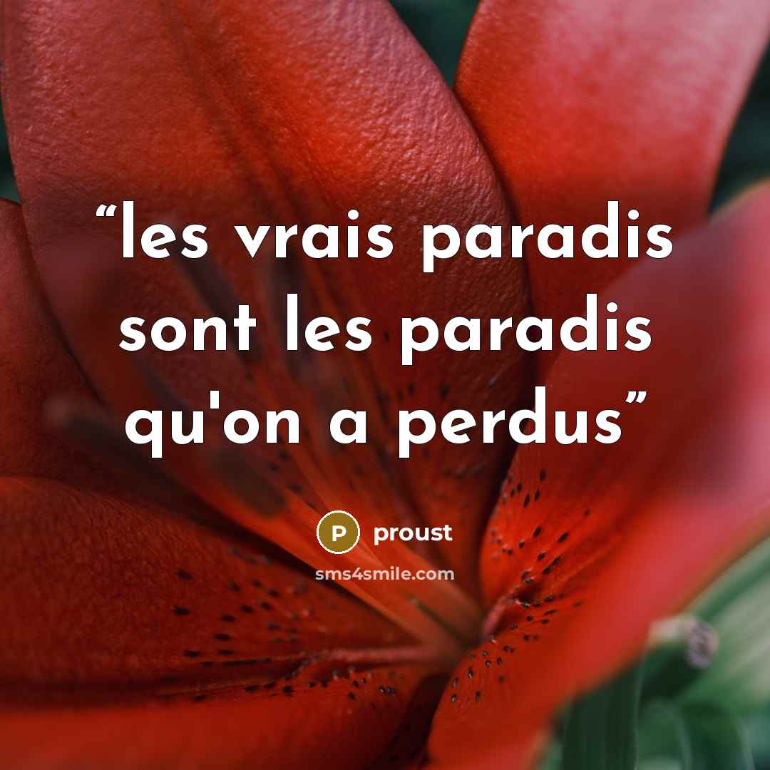 “les vrais paradis sont les paradis qu'on a perdus” quote by Proust