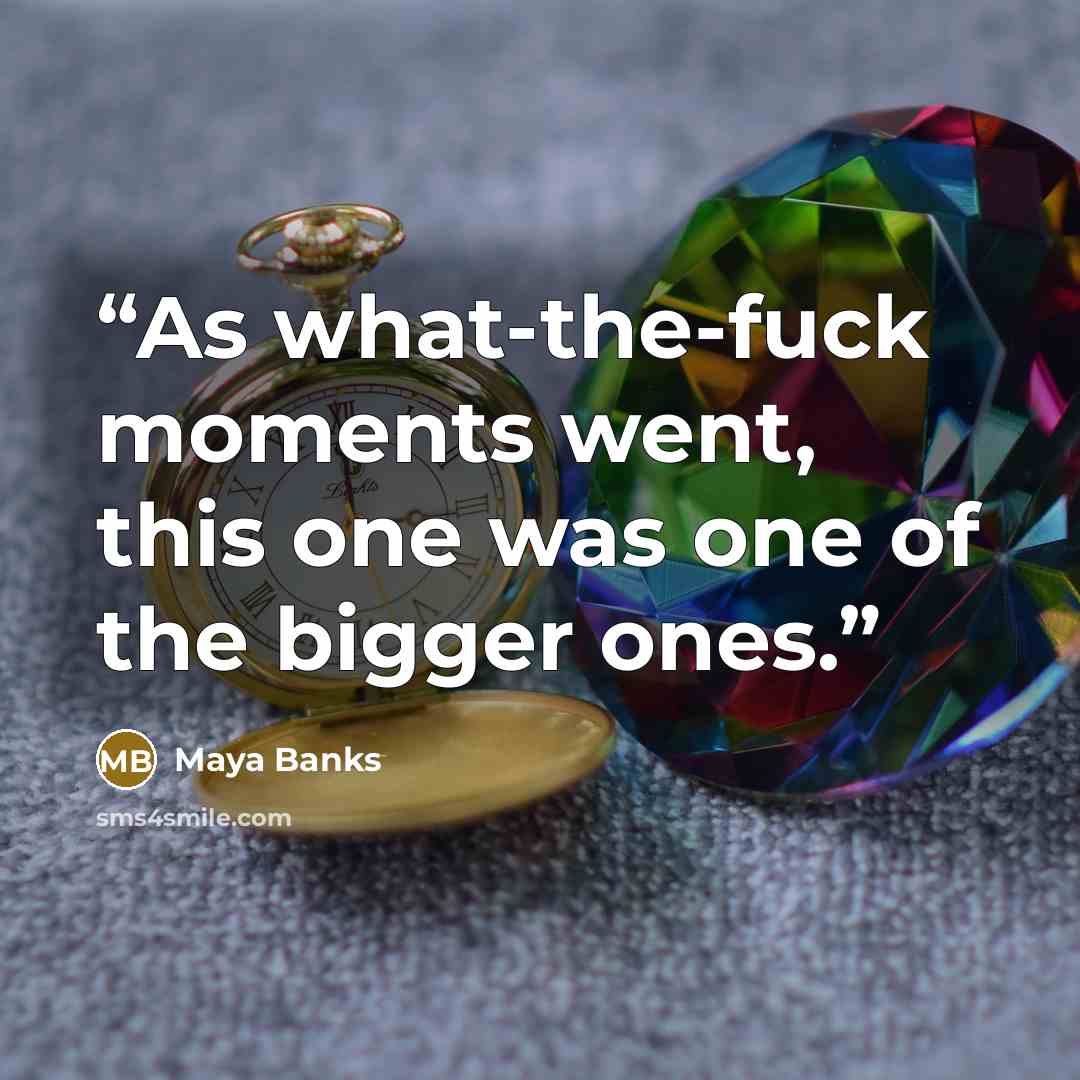 “As what-the-fuck moments went, this one was one of the bigger ones.” quote by Maya Banks