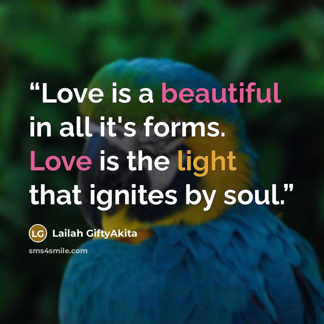 “Love is a beautiful in all it's forms. Love is the light that ignites by soul.” quote by Lailah GiftyAkita