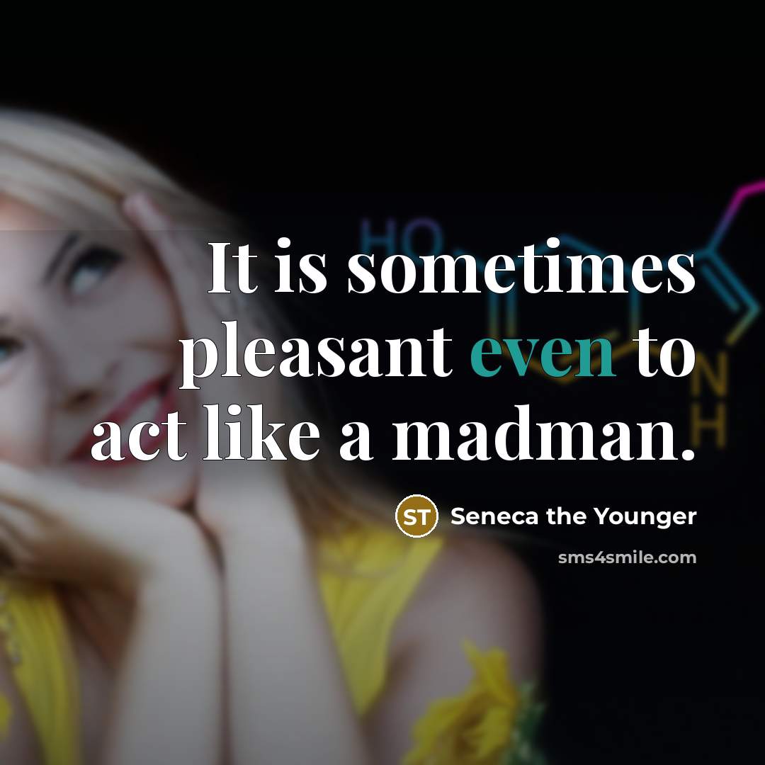 “It is sometimes pleasant even to act like a madman.” quote by Seneca the Younger