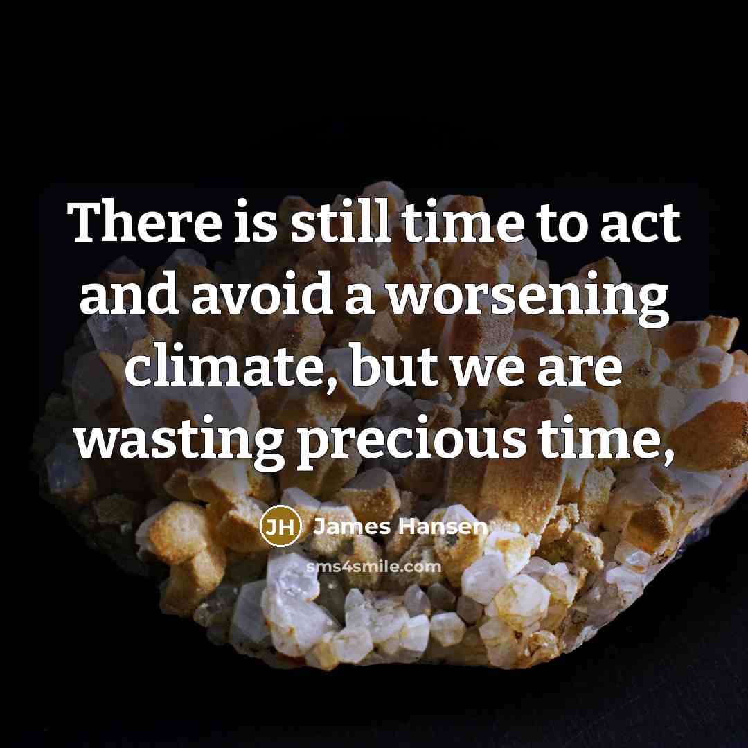 “There is still time to act and avoid a worsening climate, but we are wasting precious time,” quote by James Hansen