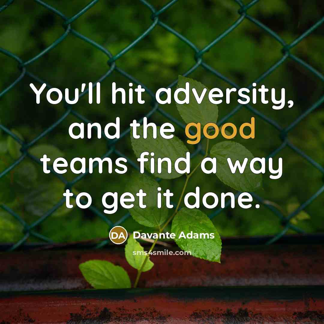 “You'll hit adversity, and the good teams find a way to get it done.” quote by Davante Adams