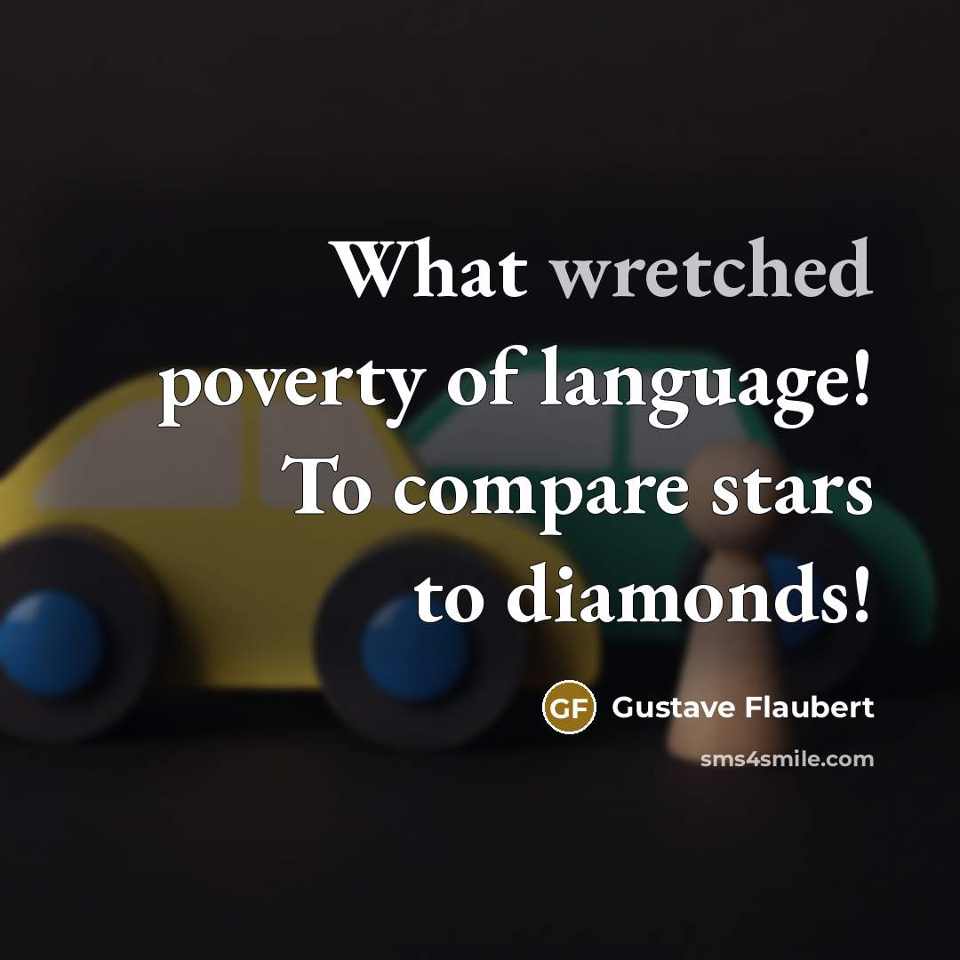 “What wretched poverty of language! To compare stars to diamonds!” quote by Gustave Flaubert