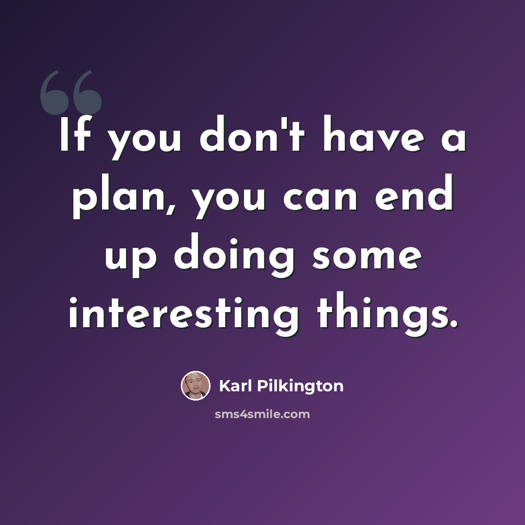 “If you don't have a plan, you can end up doing some interesting things.” quote by Karl Pilkington