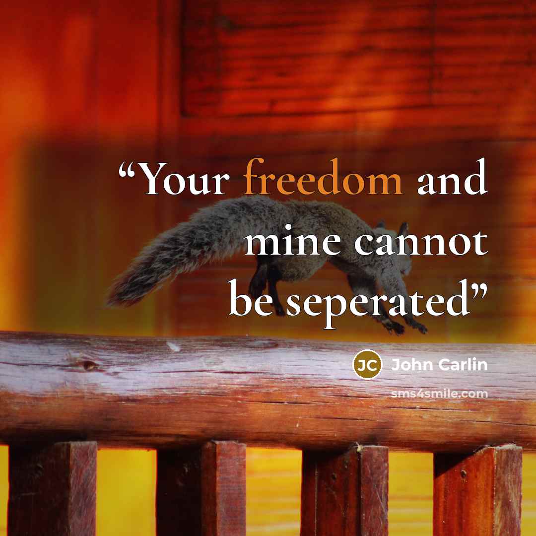 “Your freedom and mine cannot be seperated” quote by John Carlin