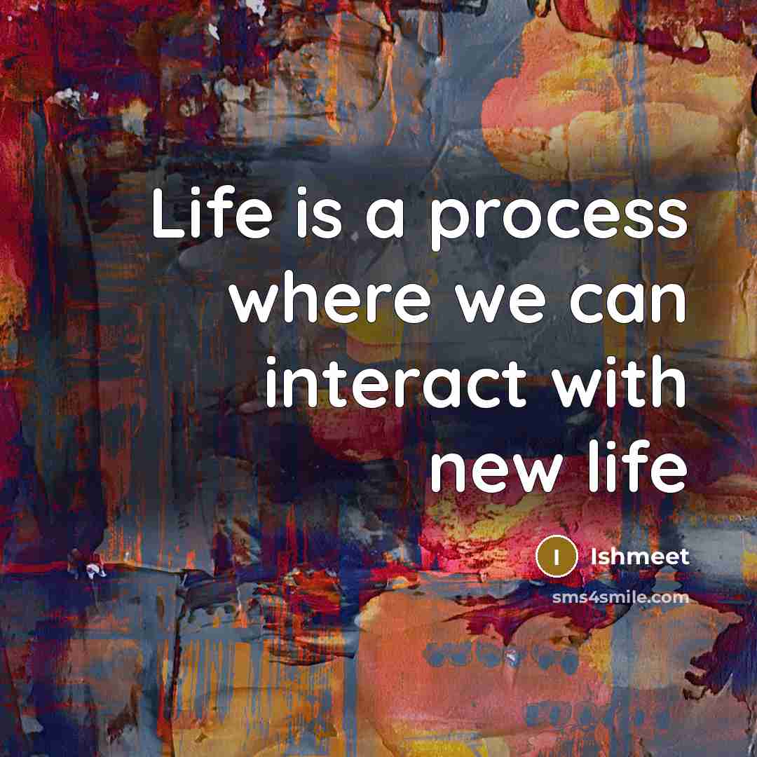 “Life is a process where we can interact with new life” quote by Ishmeet