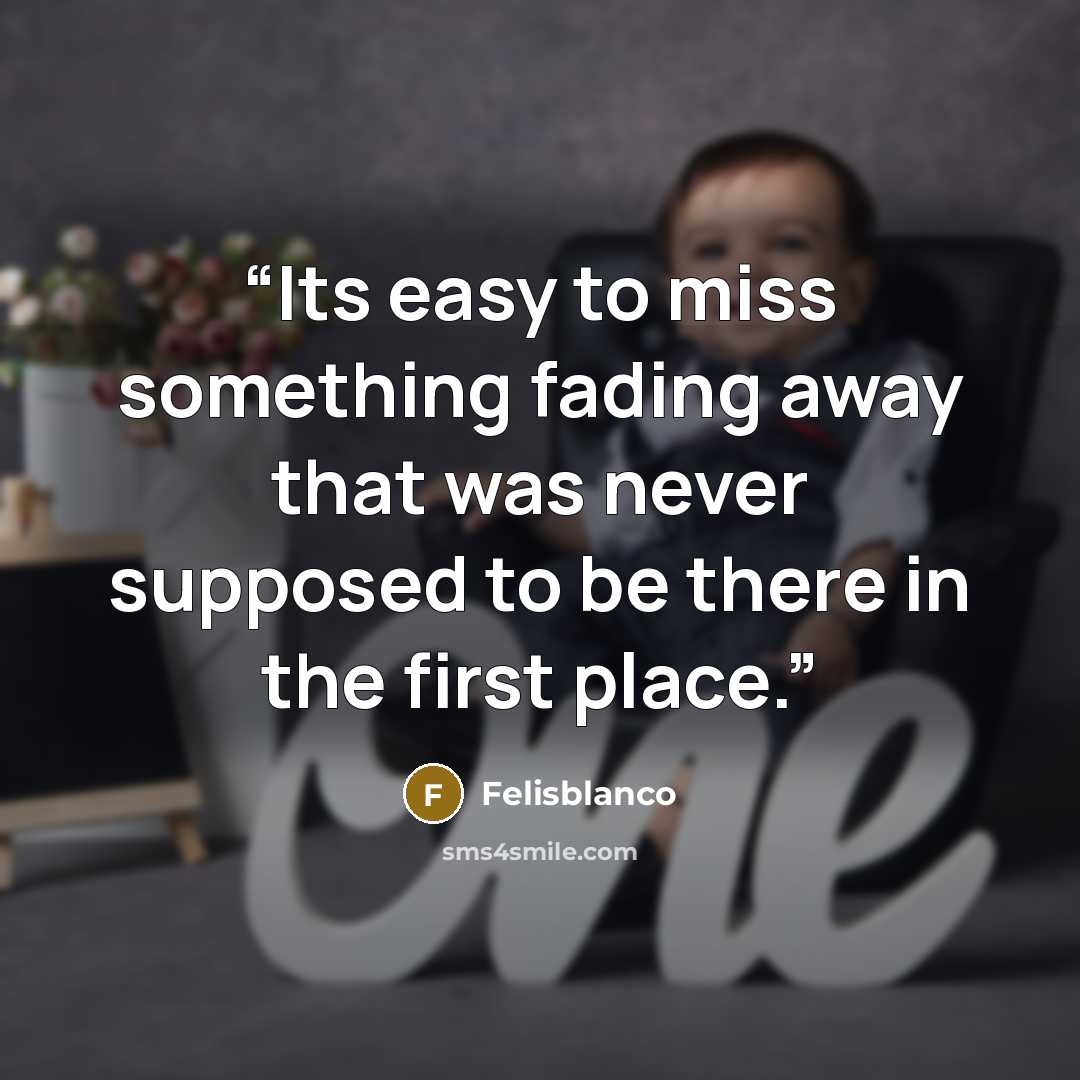 “Its easy to miss something fading away that was never supposed to be there in the first place.” quote by Felisblanco