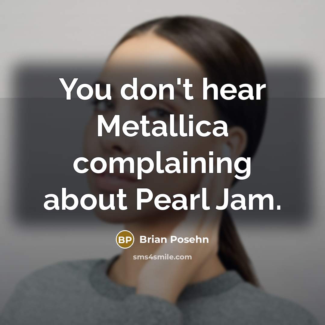 “You don't hear Metallica complaining about Pearl Jam.” quote by Brian Posehn