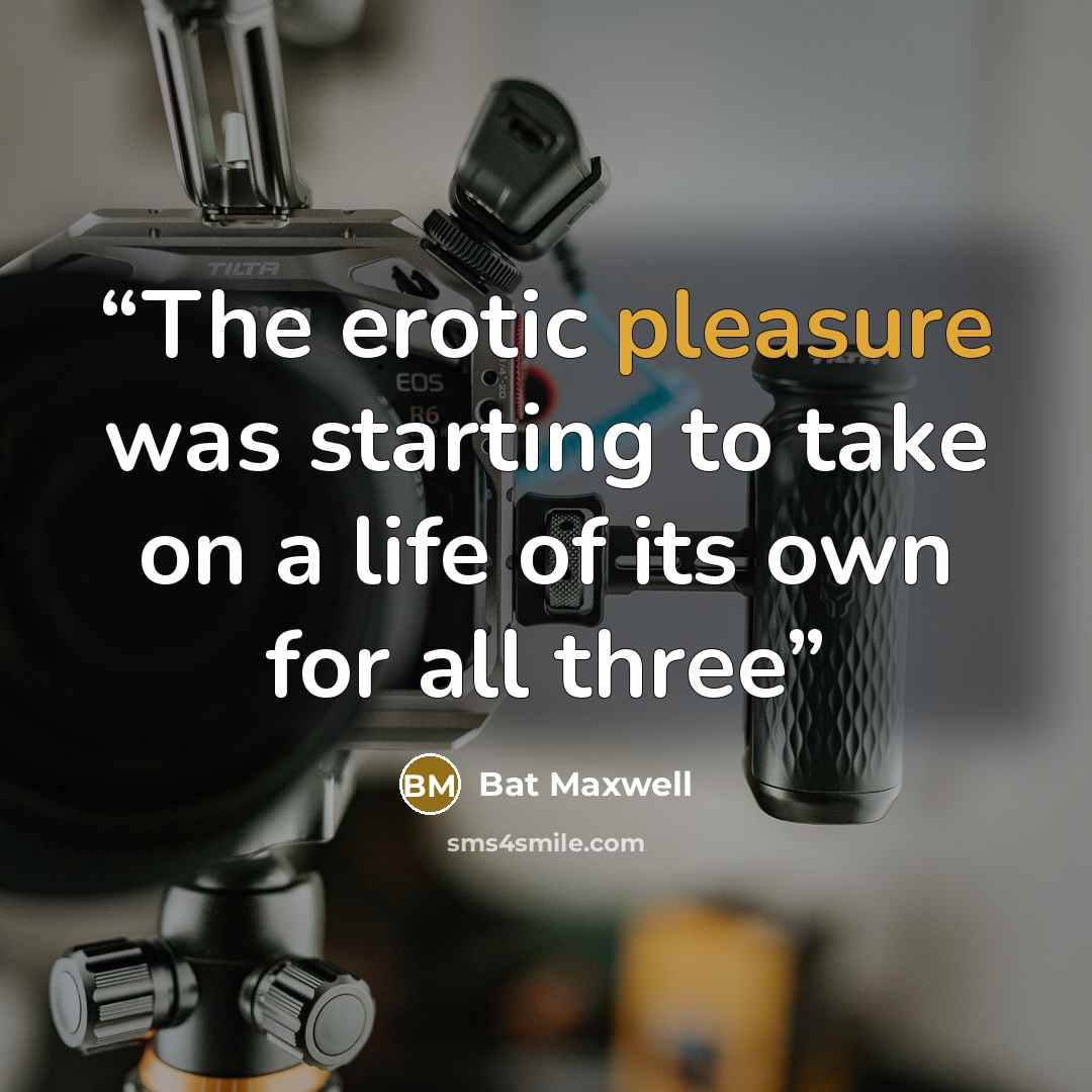“The erotic pleasure was starting to take on a life of its own for all three” quote by Bat Maxwell