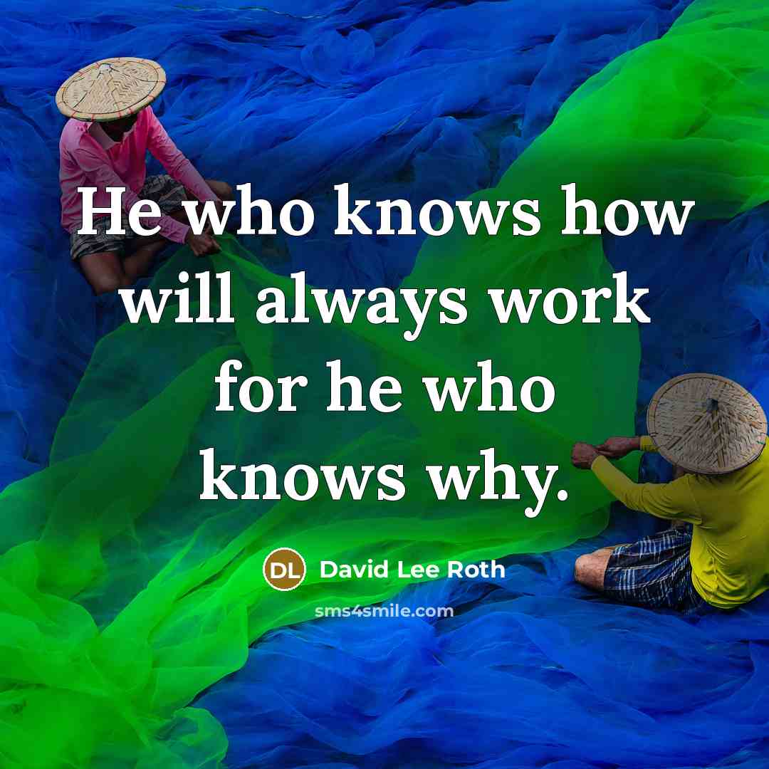 “He who knows how will always work for he who knows why.” quote by David Lee Roth