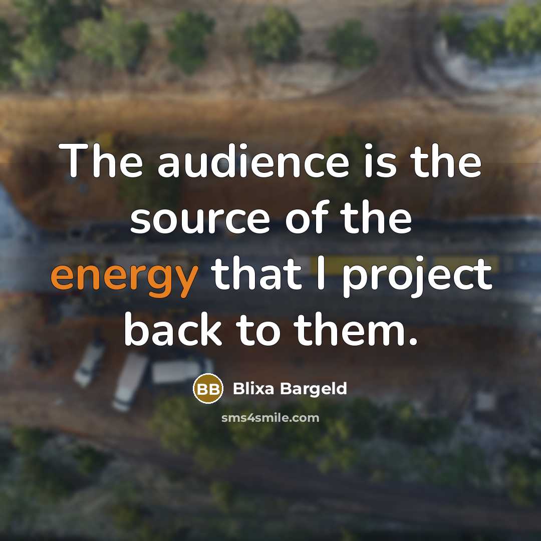 “The audience is the source of the energy that I project back to them.” quote by Blixa Bargeld