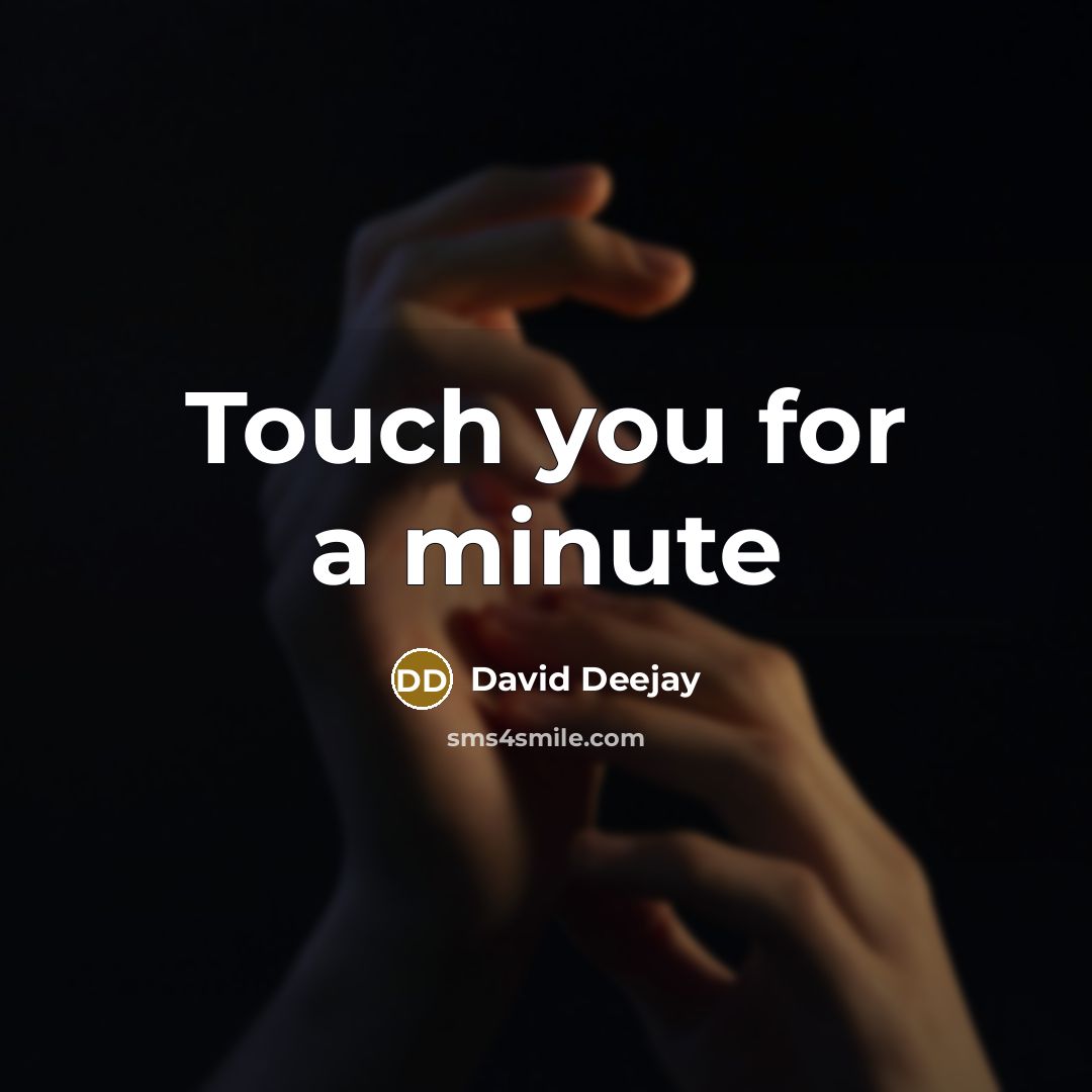 “Touch you for a minute” quote by David Deejay