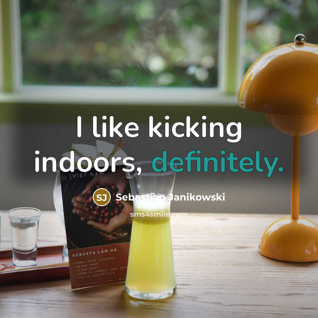 “I like kicking indoors, definitely.” quote by Sebastian Janikowski
