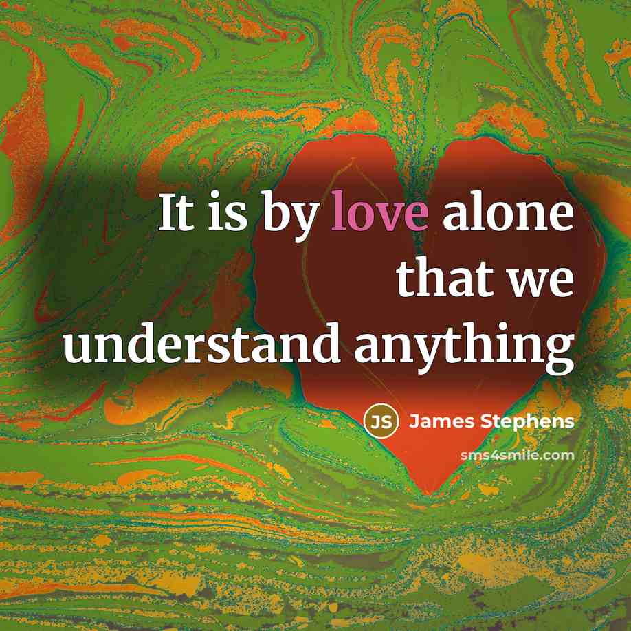 “It is by love alone that we understand anything” quote by James Stephens