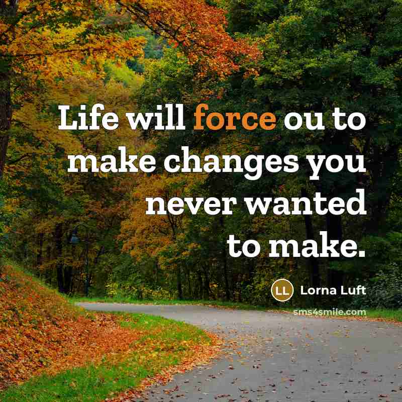 “Life will force ou to make changes you never wanted to make.” quote by Lorna Luft