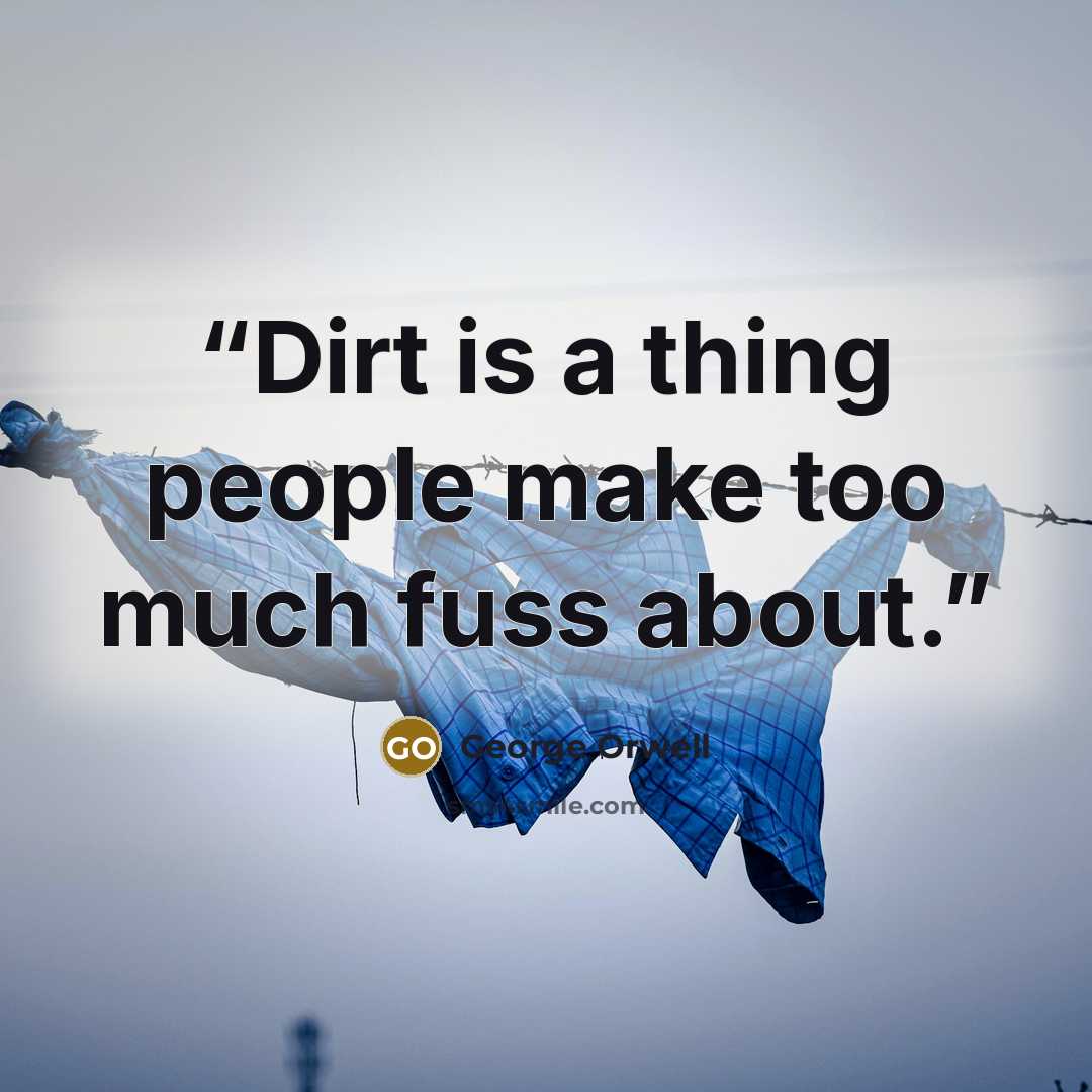 “Dirt is a thing people make too much fuss about.” quote by George Orwell