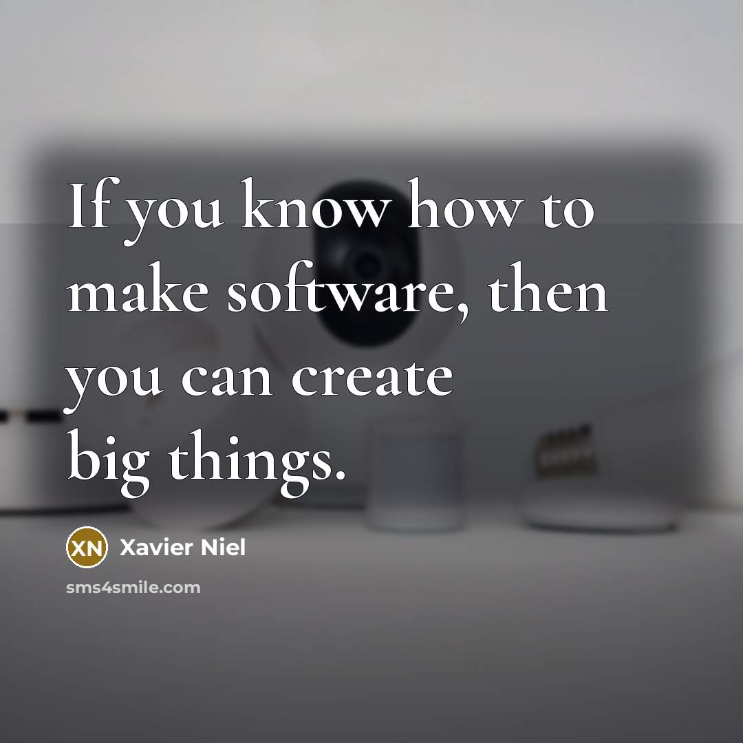 “If you know how to make software, then you can create big things.” quote by Xavier Niel