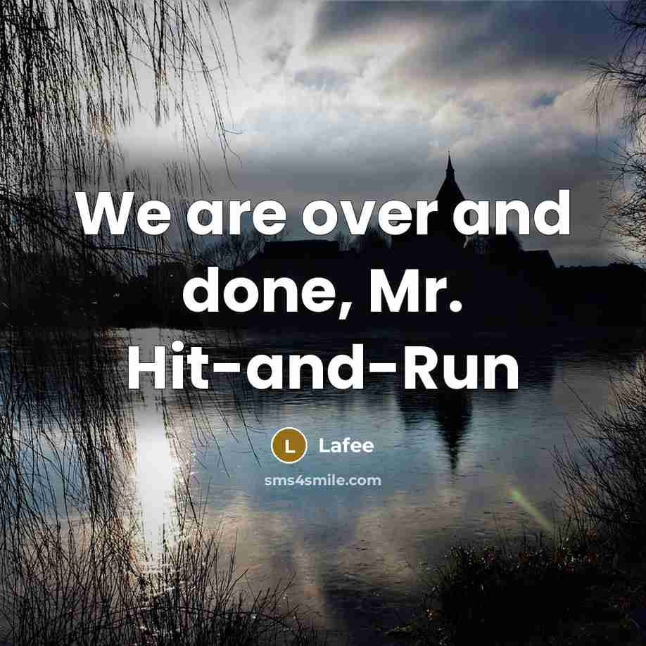 “We are over and done, Mr. Hit-and-Run” quote by Lafee