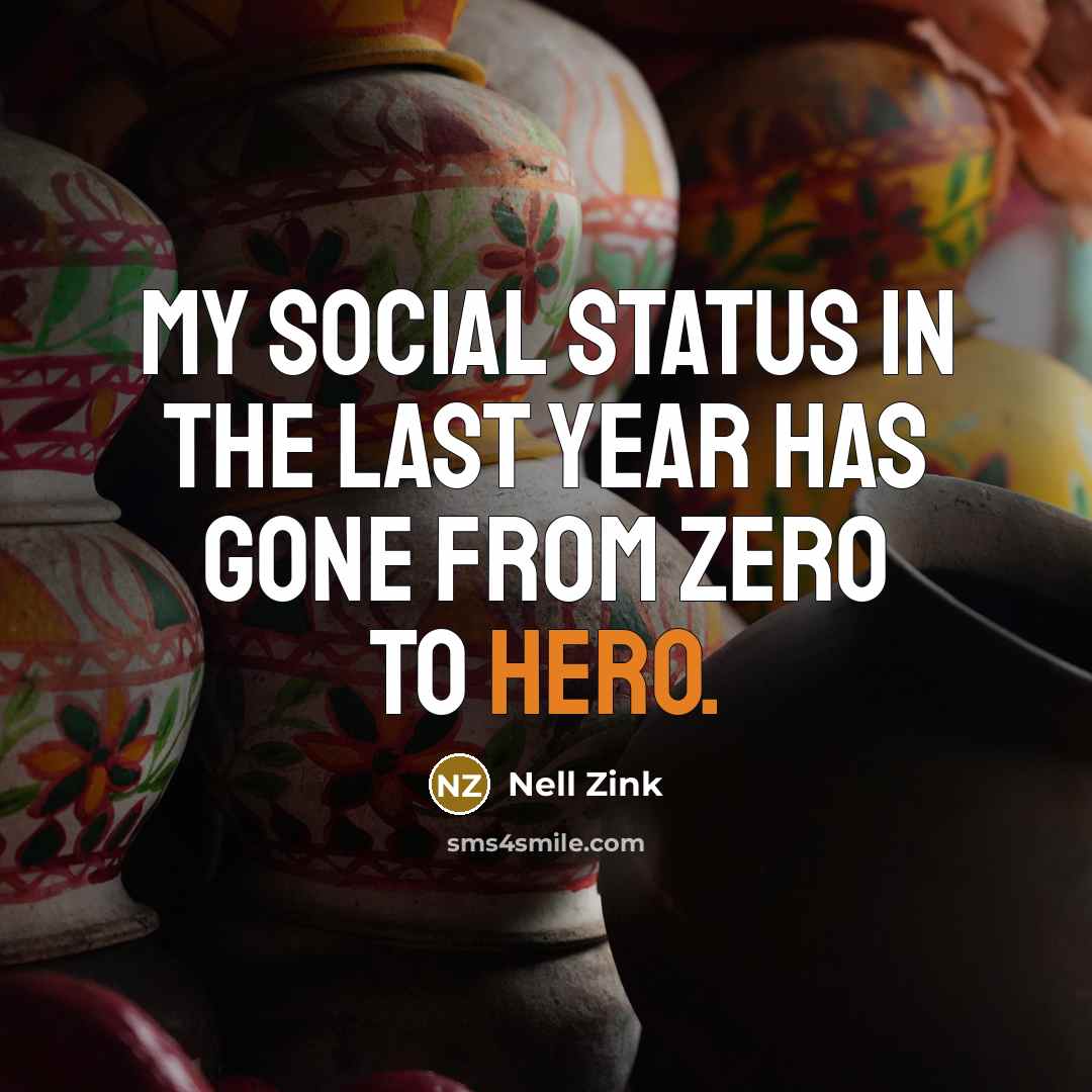 “My social status in the last year has gone from zero to hero.” quote by Nell Zink