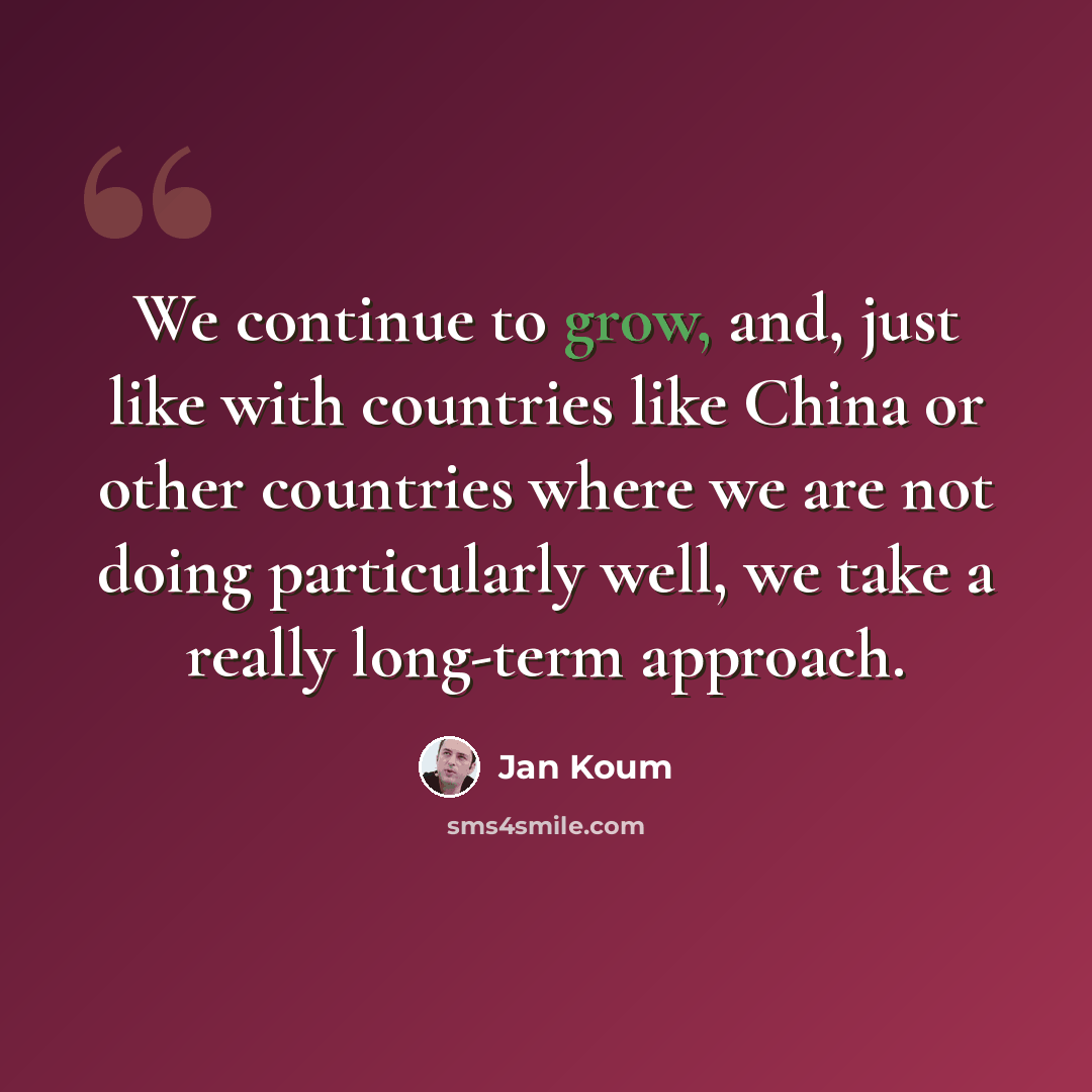 “We continue to grow, and, just like with countries like China or other countries where we are not doing particularly well, we take a really long-term approach.” quote by Jan Koum