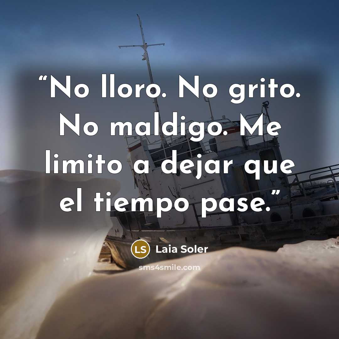 “No lloro. No grito. No maldigo. Me limito a dejar que el tiempo pase.” quote by Laia Soler