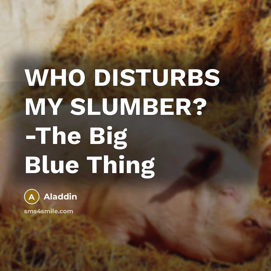 “WHO DISTURBS MY SLUMBER? -The Big Blue Thing” quote by Aladdin