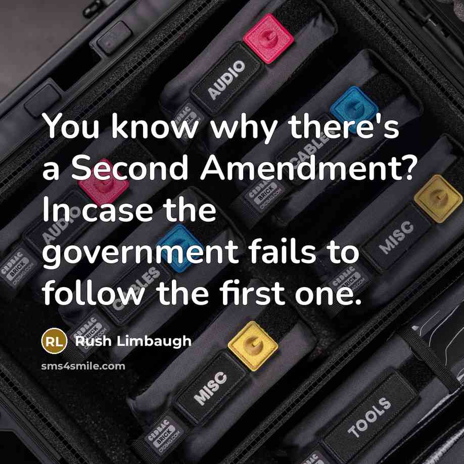 “You know why there's a Second Amendment? In case the government fails to follow the first one.” quote by Rush Limbaugh