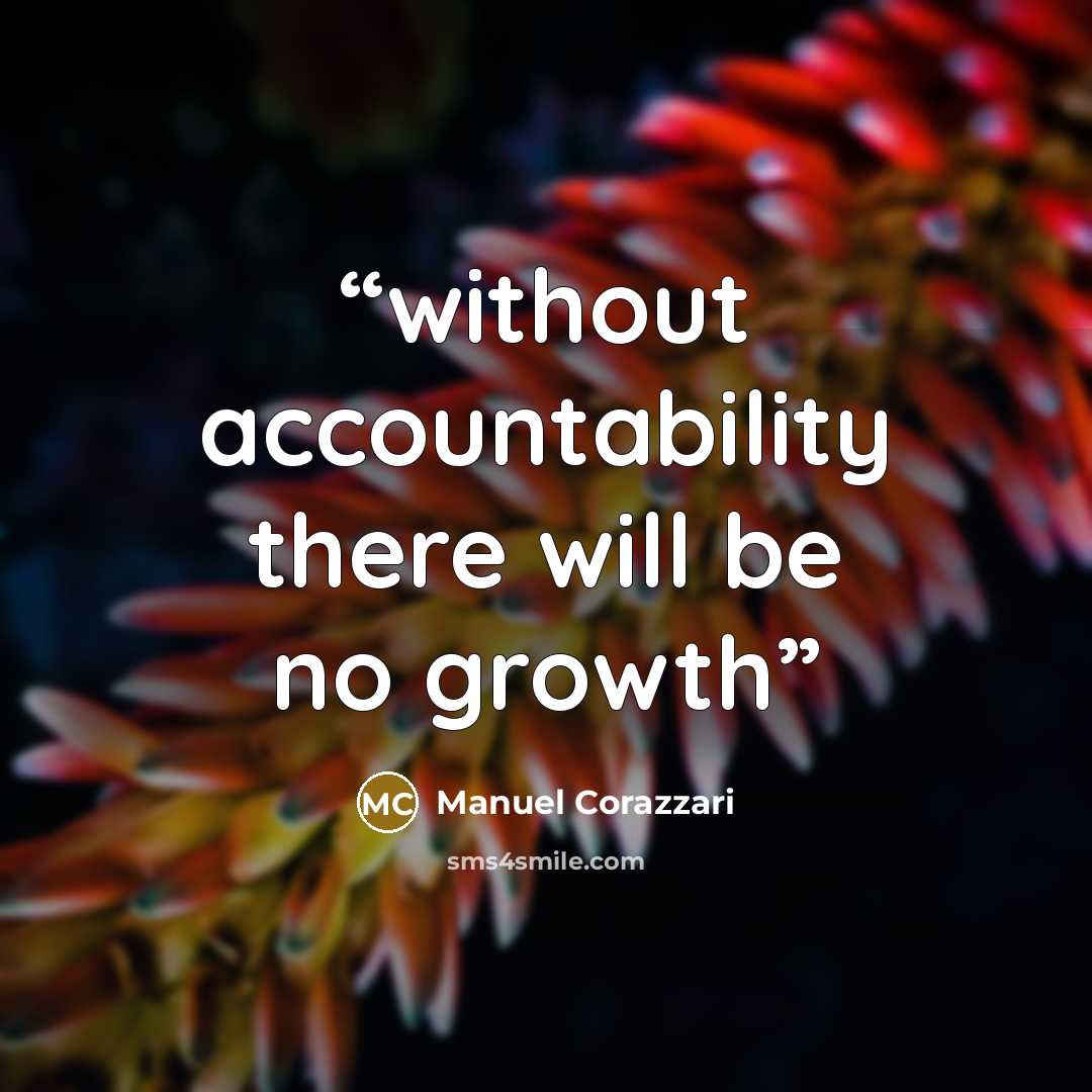 “without accountability there will be no growth” quote by Manuel Corazzari