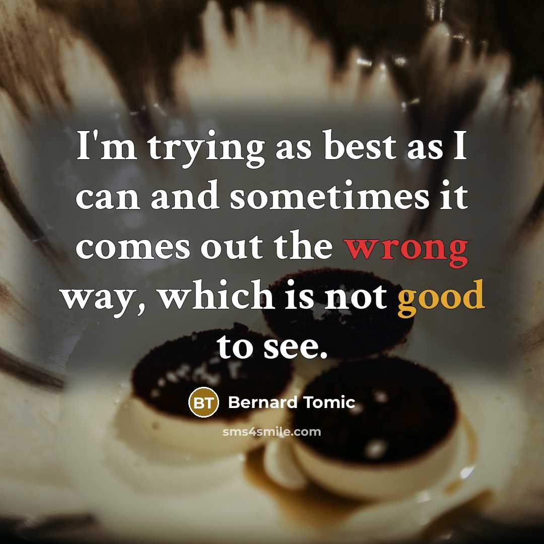“I'm trying as best as I can and sometimes it comes out the wrong way, which is not good to see.” quote by Bernard Tomic