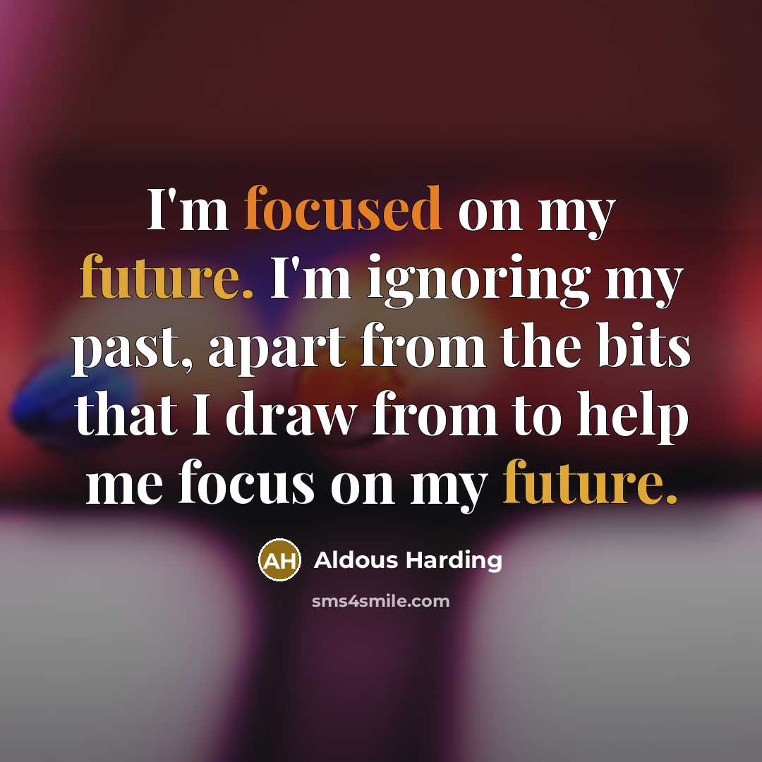 “I'm focused on my future. I'm ignoring my past, apart from the bits that I draw from to help me focus on my future.” quote by Aldous Harding