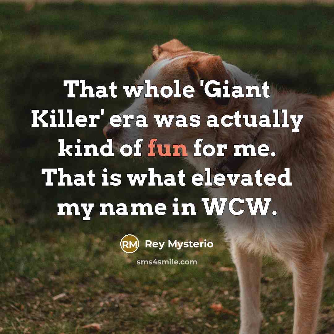 “That whole 'Giant Killer' era was actually kind of fun for me. That is what elevated my name in WCW.” quote by Rey Mysterio