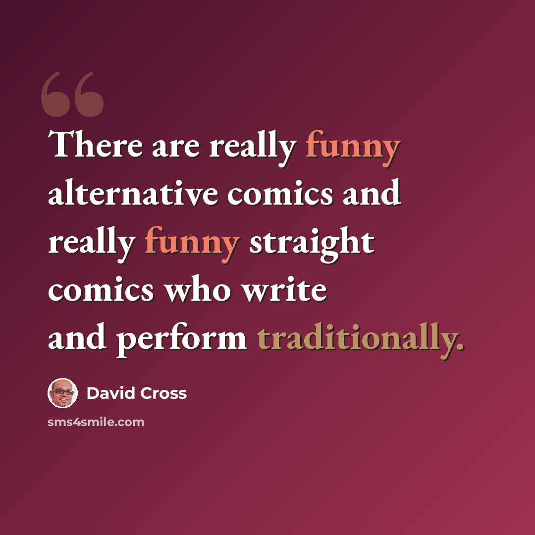 “There are really funny alternative comics and really funny straight comics who write and perform traditionally.” quote by David Cross