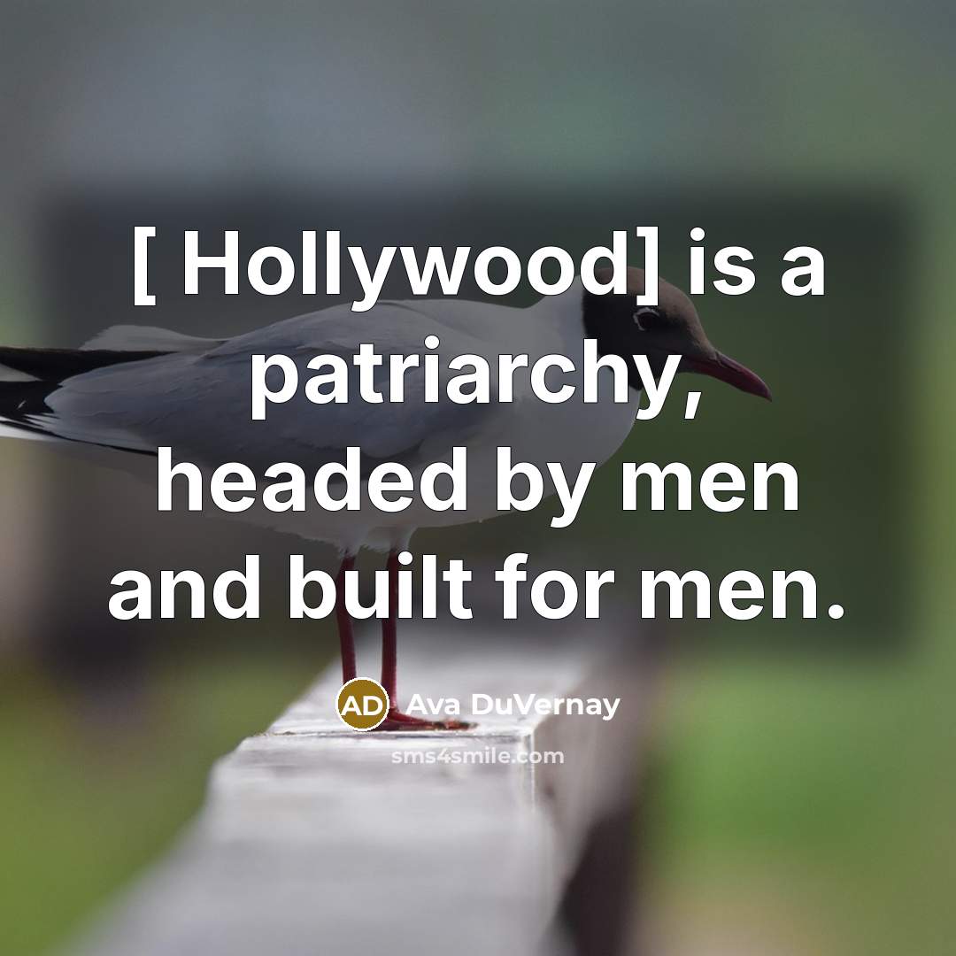 “[ Hollywood] is a patriarchy, headed by men and built for men.” quote by Ava DuVernay