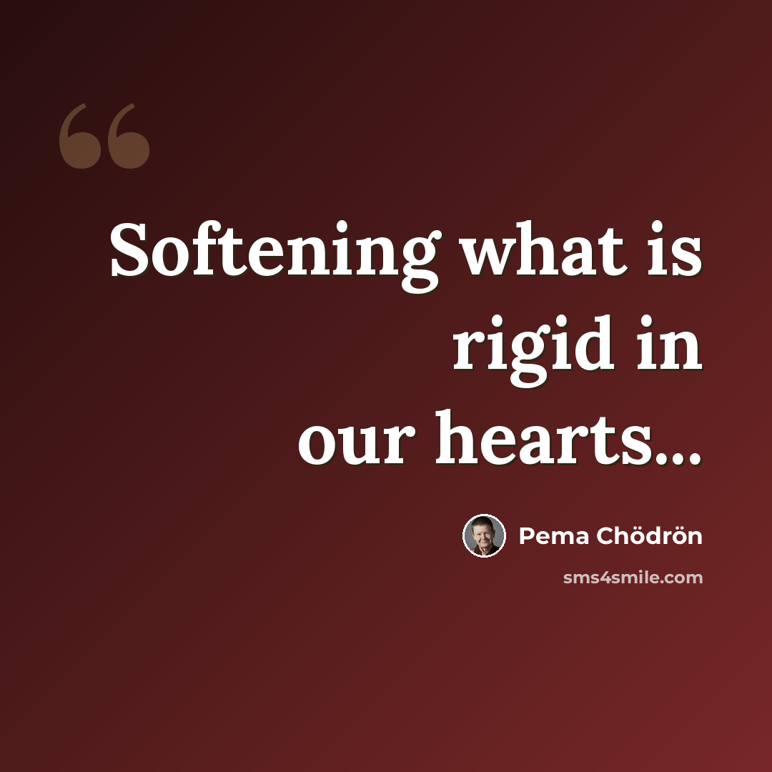 “Softening what is rigid in our hearts...” quote by Pema Chodron