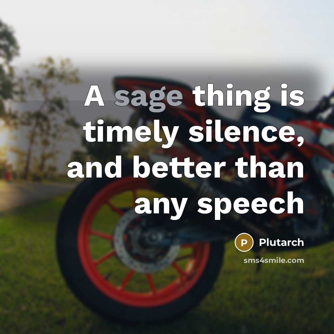 “A sage thing is timely silence, and better than any speech” quote by Plutarch