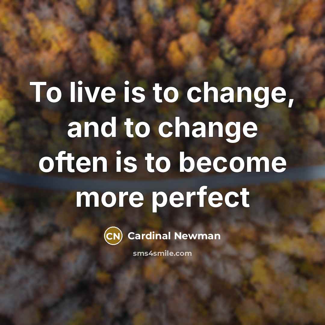“To live is to change, and to change often is to become more perfect” quote by Cardinal Newman