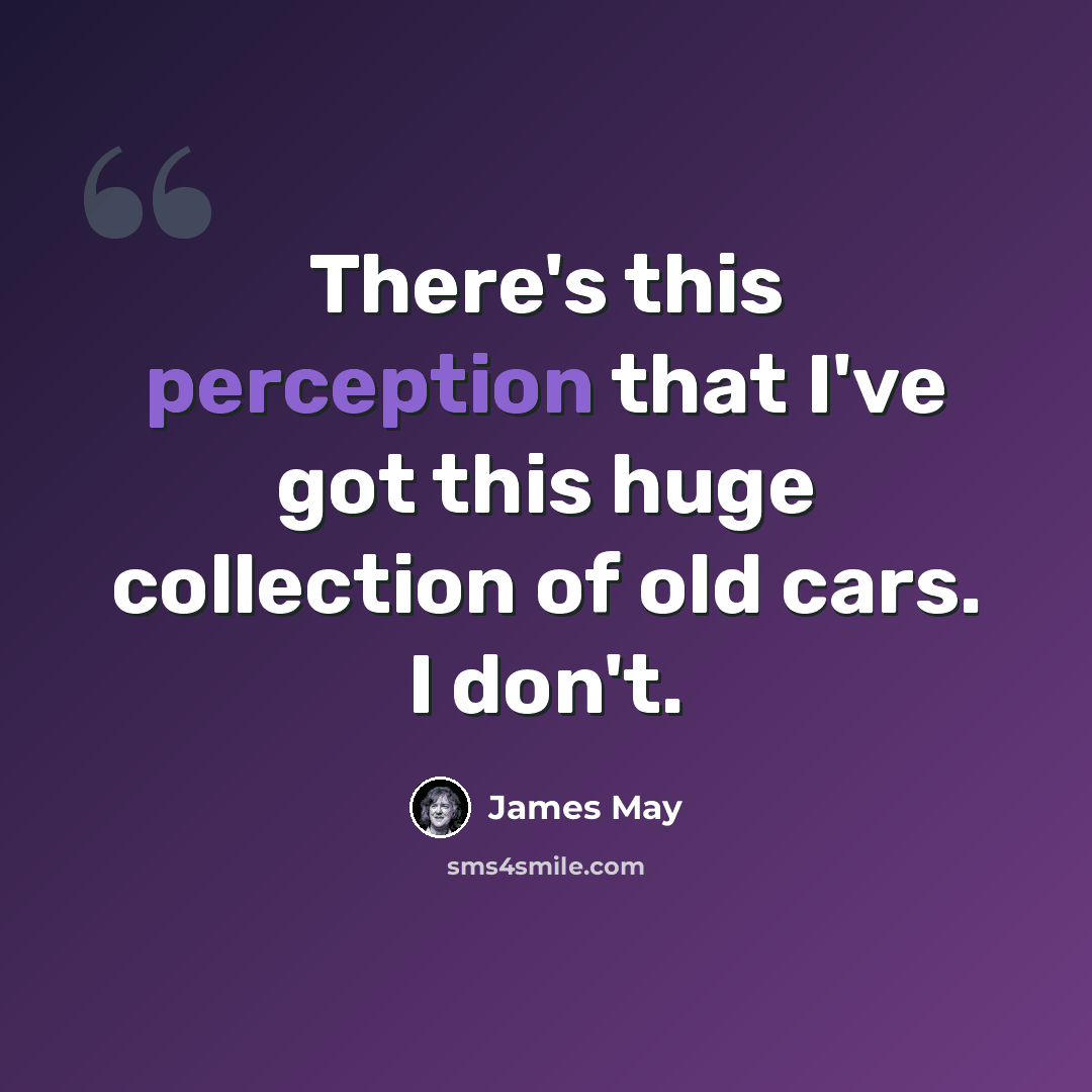 “There's this perception that I've got this huge collection of old cars. I don't.” quote by James May