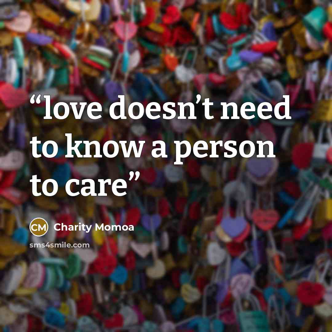 “love doesn’t need to know a person to care” quote by Charity Momoa