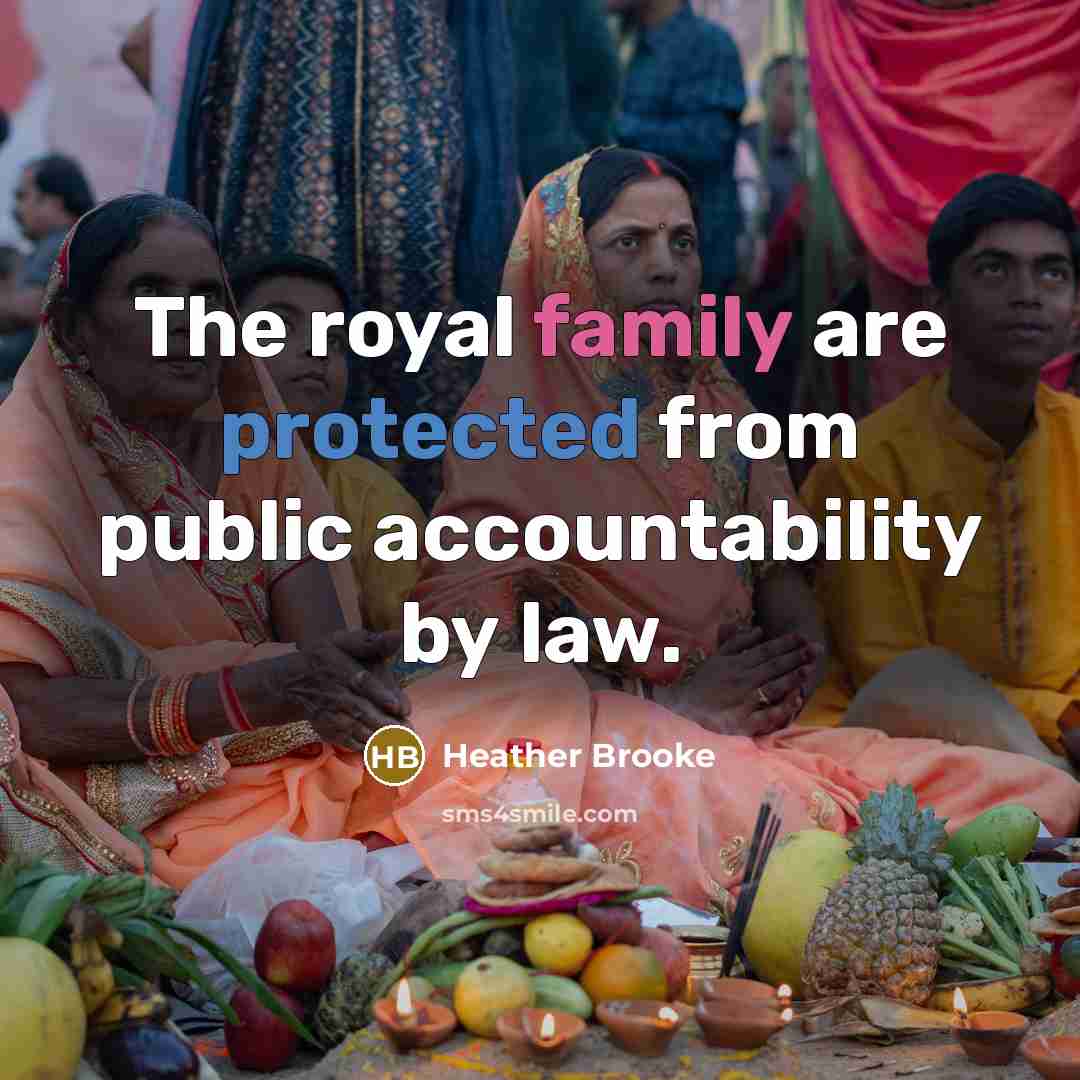 “The royal family are protected from public accountability by law.” quote by Heather Brooke