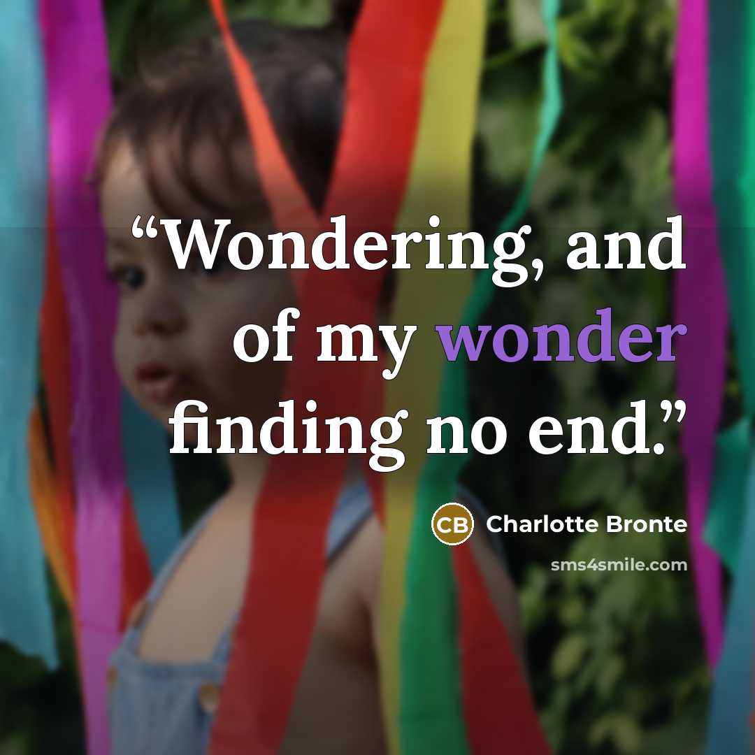 “Wondering, and of my wonder finding no end.” quote by Charlotte Brontë