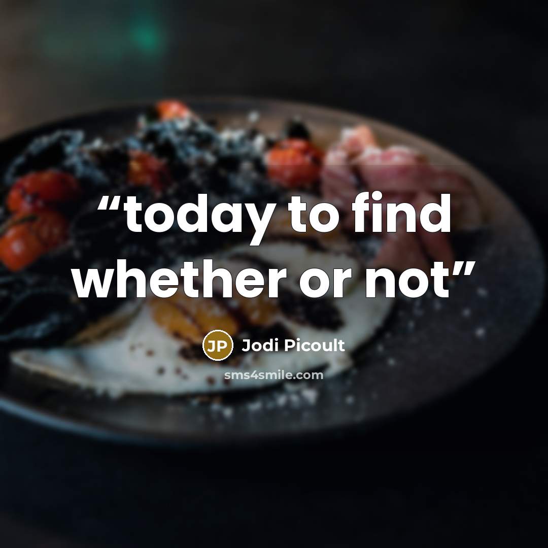 “today to find whether or not” quote by Jodi Picoult