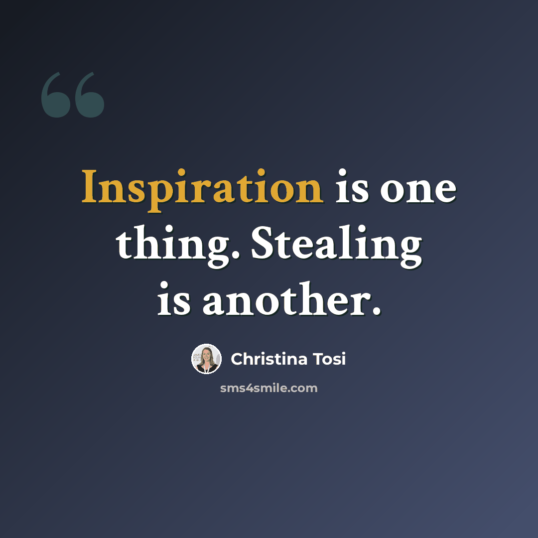 “Inspiration is one thing. Stealing is another.” quote by Christina Tosi