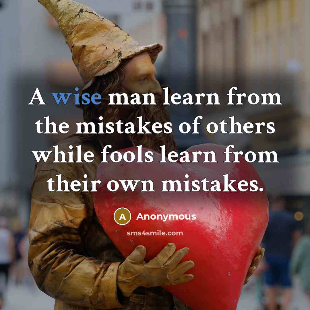 “A wise man learn from the mistakes of others while fools learn from their own mistakes.” quote by Anonymous