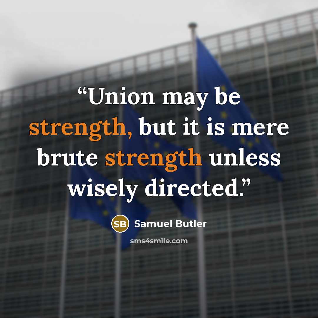 “Union may be strength, but it is mere brute strength unless wisely directed.” quote by Samuel Butler