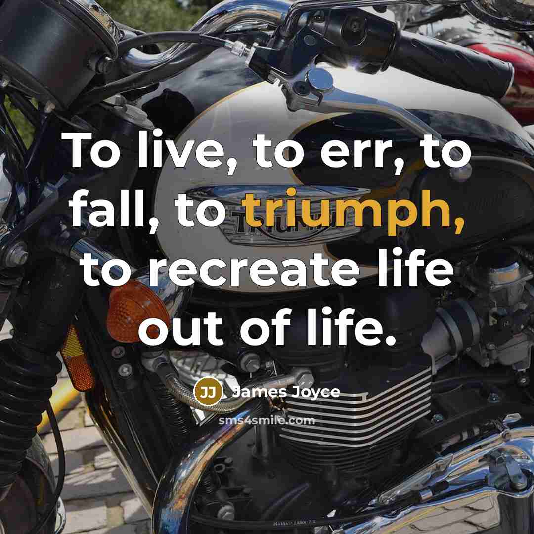 “To live, to err, to fall, to triumph, to recreate life out of life.” quote by James Joyce