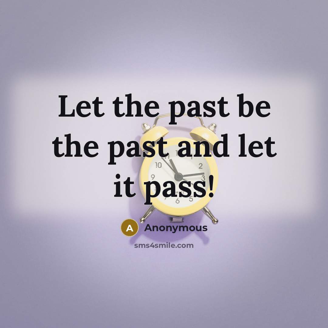 “Let the past be the past and let it pass!” quote by Anonymous