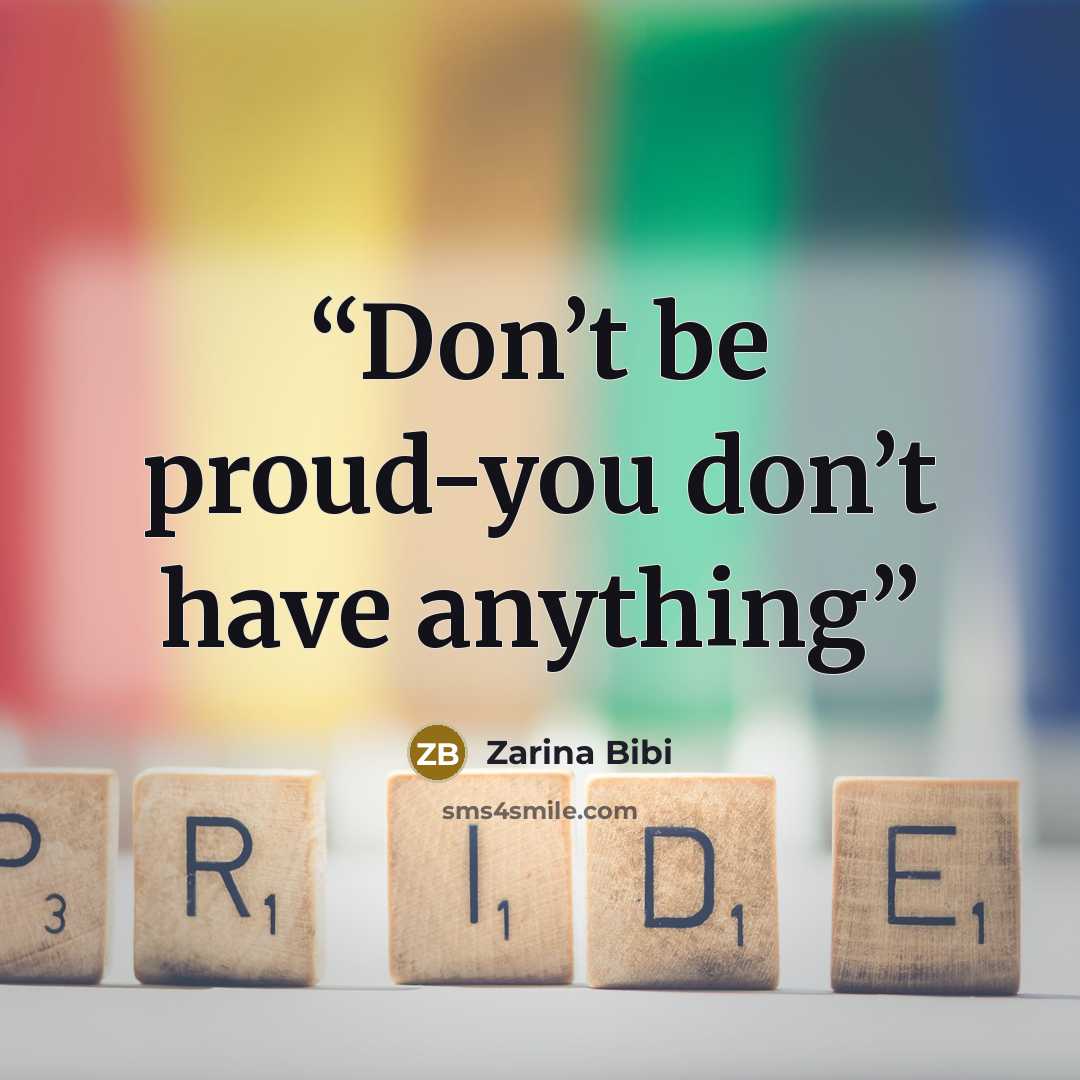 “Don’t be proud-you don’t have anything” quote by Zarina Bibi