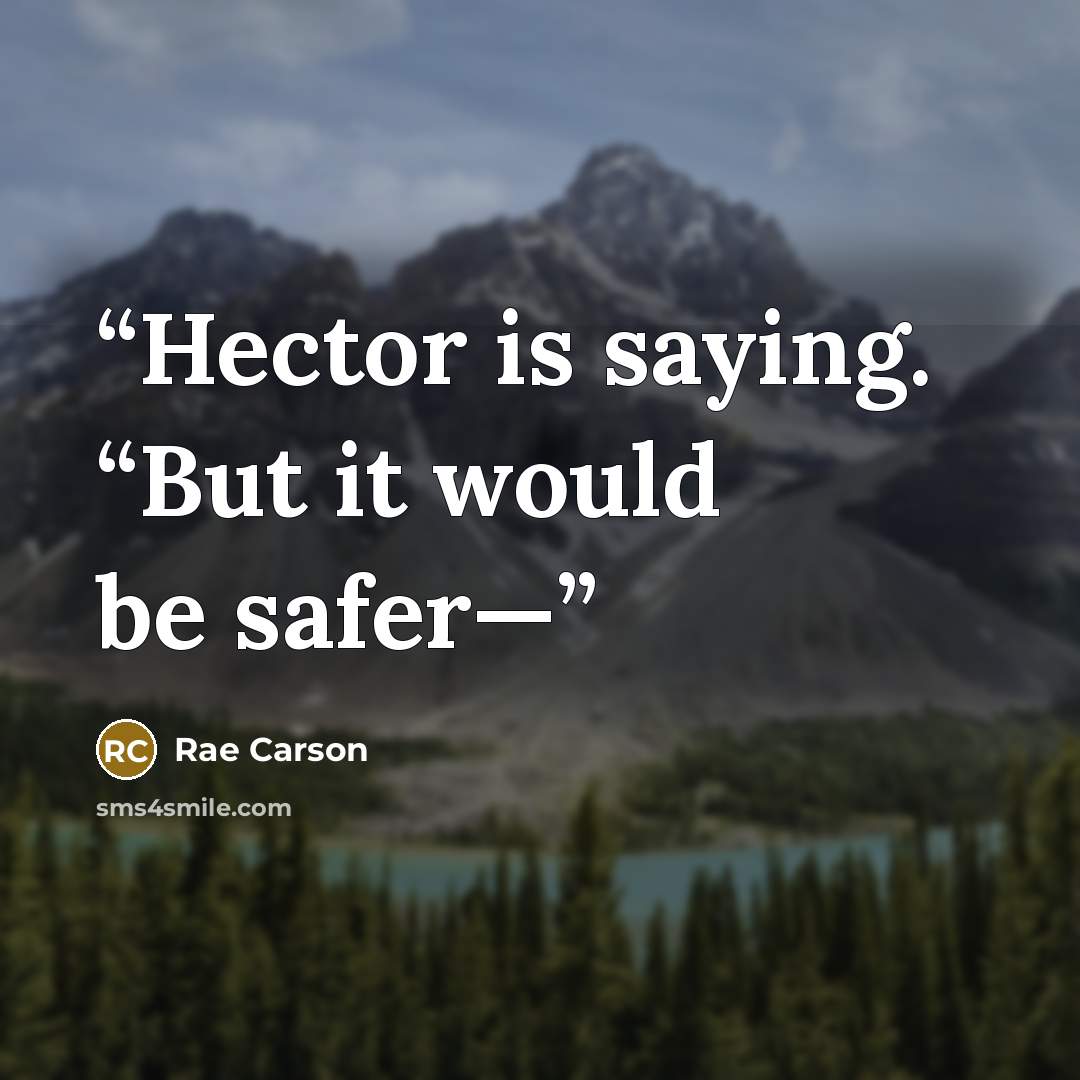 “Hector is saying. “But it would be safer—” quote by Rae Carson