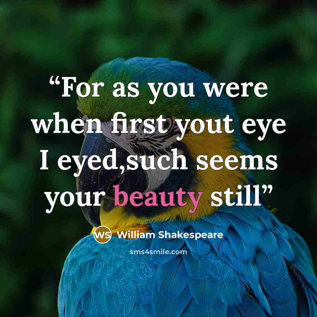 “For as you were when first yout eye I eyed,such seems your beauty still” quote by William Shakespeare